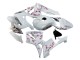 Erschwingliche Honda CBR600RR Motorrad Verkleidung 2005-2006 - Weiss mit Cherry Blossom