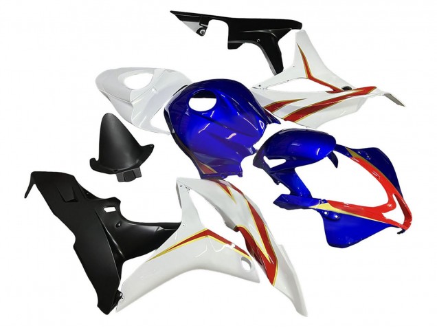 Erschwingliche Honda CBR600RR Motorrad Verkleidung 2007-2008 - Weiss Blau Rot Glanzendes Schwarz