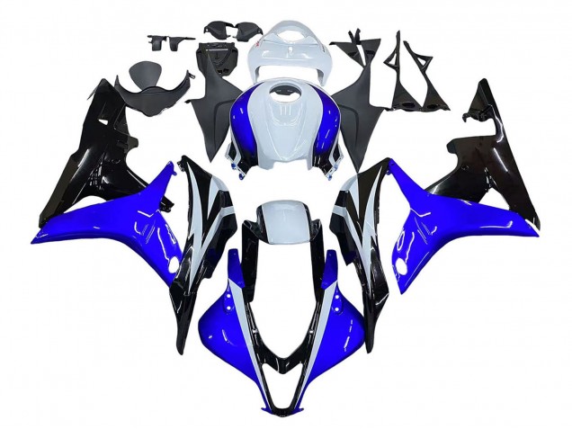 Erschwingliche Honda CBR600RR Motorrad Verkleidung 2007-2008 - Weiss Blau Glanzendes Schwarz