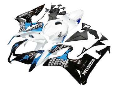 Erschwingliche Honda CBR600RR Motorrad Verkleidung 2007-2008 - Weiss Hellblau Glanzendes Schwarz