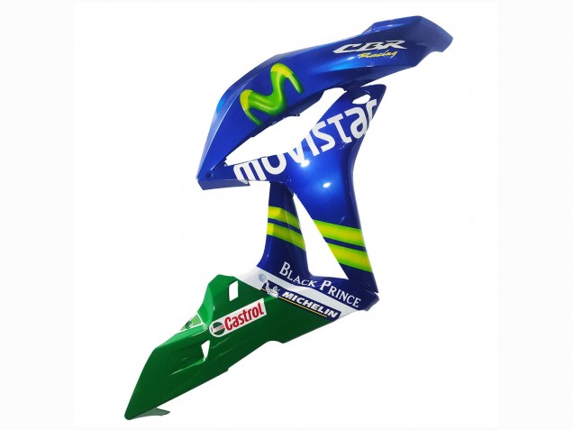Erschwingliche Honda CBR600RR Motorrad Verkleidung 2007-2008 - Blau Grun MoviStar Castrol