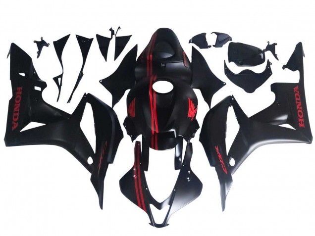 Erschwingliche Honda CBR600RR Motorrad Verkleidung 2007-2008 - Matt Schwarz Rot
