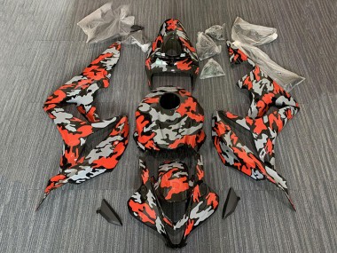 Erschwingliche Honda CBR600RR Motorrad Verkleidung 2007-2008 - Rot Grau Camouflage