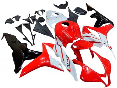 Erschwingliche Honda CBR600RR Motorrad Verkleidung 2007-2008 - Weiss Rot Glanzendes Schwarz