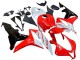 Erschwingliche Honda CBR600RR Motorrad Verkleidung 2007-2008 - Weiss Rot Glanzendes Schwarz