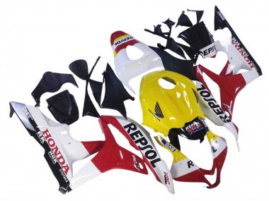 Erschwingliche Honda CBR600RR Motorrad Verkleidung 2007-2008 - Weiss Gelb Rot Repsol HRC