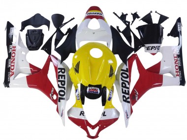 Erschwingliche Honda CBR600RR Motorrad Verkleidung 2007-2008 - Weiss Gelb Rot Repsol HRC