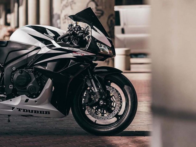 Erschwingliche Honda CBR600RR Motorrad Verkleidung 2007-2008 - Weiss Schwarz Rennen