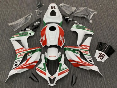 Erschwingliche Honda CBR600RR Motorrad Verkleidung 2007-2008 - Weiss Rot Grun Glanzendes Schwarz Castrol 16