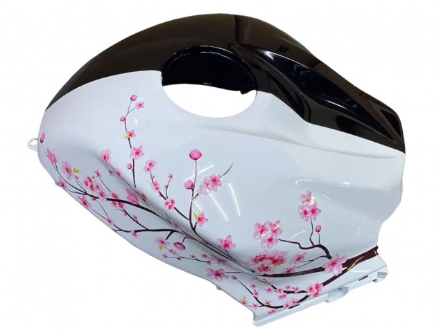 Erschwingliche Honda CBR600RR Motorrad Verkleidung 2009-2012 - Weiss Cherry Blossom Glanzendes Schwarz
