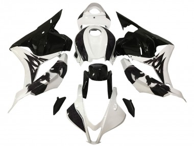 Erschwingliche Honda CBR600RR Motorrad Verkleidung 2009-2012 - Weiss Glanzendes Schwarz