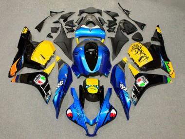 Erschwingliche Honda CBR600RR Motorrad Verkleidung 2009-2012 - Blau Gelb Glanzendes Schwarz Hai 46