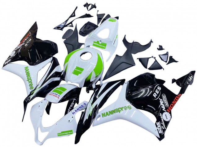 Erschwingliche Honda CBR600RR Motorrad Verkleidung 2009-2012 - Weiss Grun Glanzendes Schwarz Hannspree