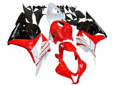 Erschwingliche Honda CBR600RR Motorrad Verkleidung 2009-2012 - Weiss Rot Glanzendes Schwarz