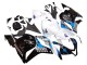 Erschwingliche Honda CBR600RR Motorrad Verkleidungen Kit 2009-2012 - Weiss Blau Glanzendes Schwarz