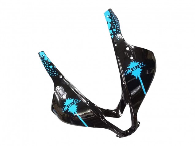 Erschwingliche Honda CBR600RR Motorrad Verkleidungen Kit 2009-2012 - Weiss Blau Glanzendes Schwarz