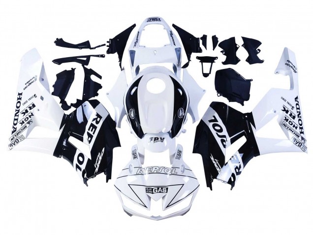 Erschwingliche Honda CBR600RR Motorrad Verkleidung 2013-2023 - Weiss Glanzendes Schwarz Repsol
