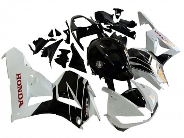 Erschwingliche Honda CBR600RR Motorrad Verkleidung Kit 2013-2023 - Weiss Glanzendes Schwarz