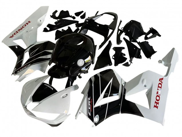 Erschwingliche Honda CBR600RR Motorrad Verkleidung Kit 2013-2023 - Weiss Glanzendes Schwarz