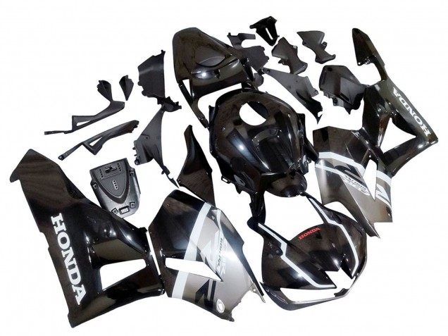 Erschwingliche Honda CBR600RR Motorrad Verkleidung 2013-2023 - Silber Glanzendes Schwarz