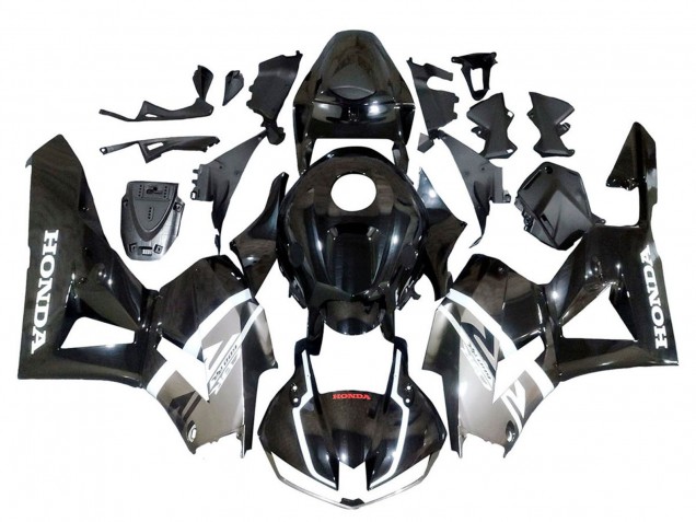 Erschwingliche Honda CBR600RR Motorrad Verkleidung 2013-2023 - Silber Glanzendes Schwarz