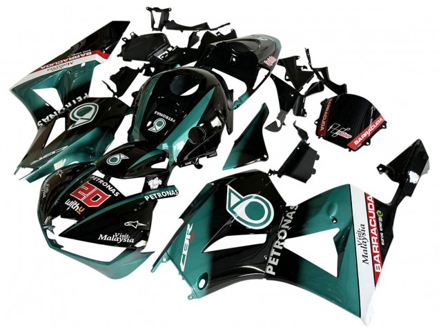 Erschwingliche Honda CBR600RR Motorrad Verkleidung 2013-2023 - Blau Grun Blau Glanzendes Schwarz Petronas 20