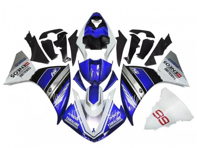 Erschwingliche Yamaha YZF R1 Motorrad Verkleidung 2009-2011 - Weiss Blau Schwarz Yamalube ENEOS M1