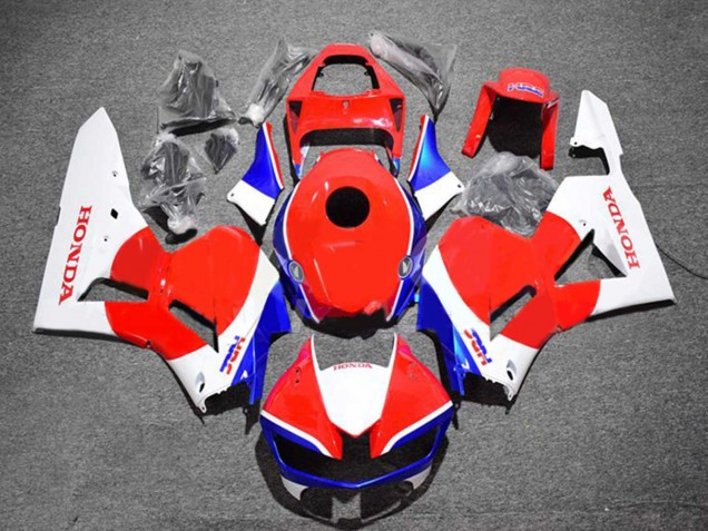 Erschwingliche Honda CBR600RR Motorrad Verkleidung Kit 2013-2023 - Weiss Rot Blau HRC