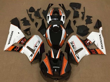Erschwingliche Honda CBR600RR Motorrad Verkleidung 2013-2023 - Weiss Orange Glanzendes Schwarz Repsol