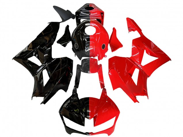 Erschwingliche Honda CBR600RR Motorrad Verkleidung 2013-2023 - Glanzendes Schwarz Rot Geteiltes