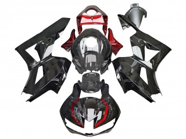 Erschwingliche Honda CBR600RR Motorrad Verkleidung 2013-2023 - Glanzendes Schwarz Rot
