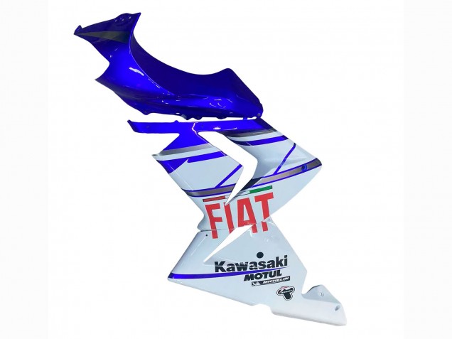 Erschwingliche Kawasaki ZX10R Motorrad Verkleidung 2004-2005 - Glanzendes Blau Weiss Fiat Motul