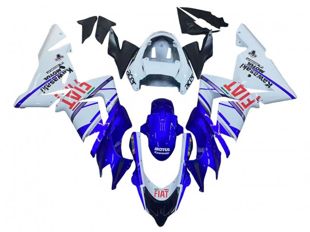 Erschwingliche Kawasaki ZX10R Motorrad Verkleidung 2004-2005 - Glanzendes Blau Weiss Fiat Motul