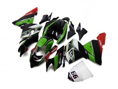 Erschwingliche Kawasaki ZX10R Motorrad Verkleidung 2004-2005 - Weiss Schwarz Grun Elf