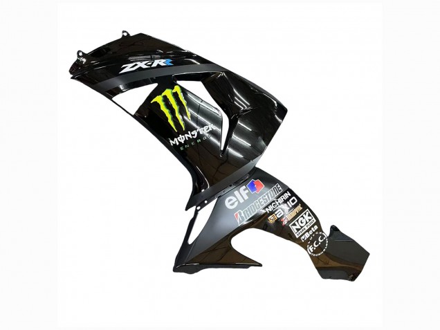 Erschwingliche Kawasaki ZX10R Motorrad Verkleidung 2006-2007 - Grau Gelb Glanzendes Schwarz Monster Elf