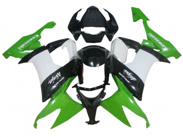 Erschwingliche Kawasaki ZX10R Motorrad Verkleidung 2006-2007 - Grun Weiss Schwarz