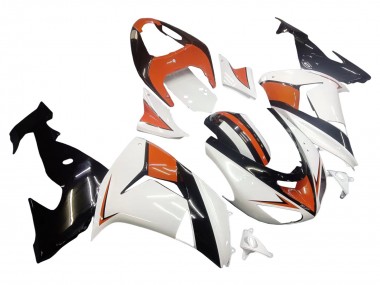 Erschwingliche Kawasaki ZX10R Motorrad Verkleidung 2006-2007 - Weiss Orange Schwarz
