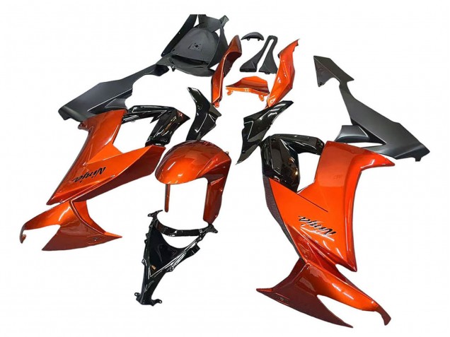 Erschwingliche Kawasaki ZX10R Motorrad Verkleidung 2008-2010 - Burnt Orange Schwarz