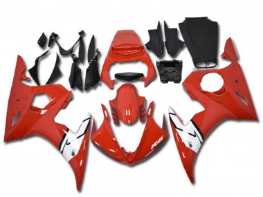 Erschwingliche Yamaha YZF R6 Motorrad Verkleidung 2003-2004 - Rot Weiss