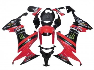 Erschwingliche Kawasaki ZX10R Motorrad Verkleidung 2008-2010 - Rot Schwarz Grun Monster Elf 27