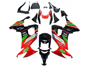 Erschwingliche Kawasaki ZX10R Motorrad Verkleidung 2008-2010 - Rot Grun Schwarz