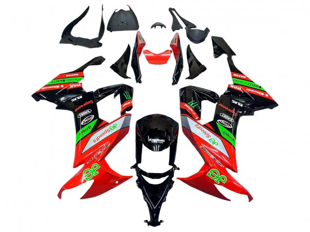 Erschwingliche Kawasaki ZX10R Motorrad Verkleidung 2008-2010 - Rot Grun Schwarz