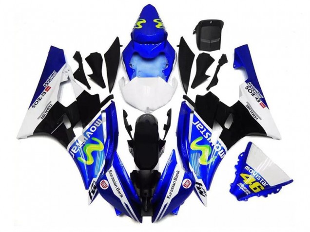 Erschwingliche Yamaha YZF R6 Motorrad Verkleidung 2006-2007 - Blau Weiss Schwarz Grun MoviStar ENEOS Yamalube 46