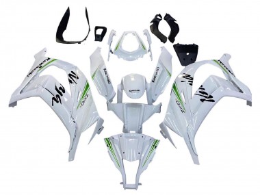Erschwingliche Kawasaki ZX10R Motorrad Verkleidung 2011-2015 - Weiss Grun Streifen Schwarz Ninja