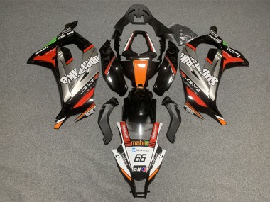 Erschwingliche Kawasaki ZX10R Motorrad Verkleidung 2011-2015 - Weiss Orange Schwarz Mahi Elf 66 Superbike