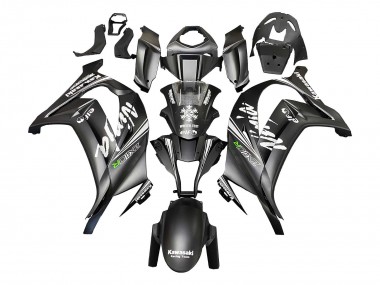 Erschwingliche Kawasaki ZX10R Motorrad Verkleidung 2011-2015 - Matt Schwarz Grun Elf