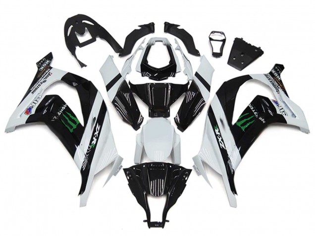 Erschwingliche Kawasaki ZX10R Motorrad Verkleidung 2011-2015 - Weiss Glanzendes Schwarz Grun Monster
