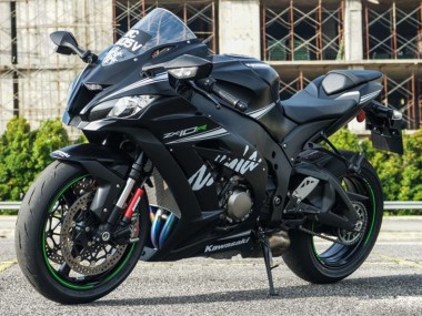 Erschwingliche Kawasaki ZX10R Motorrad Verkleidung 2011-2015 - Matt Schwarz Weiss Grun Schnee Aufkleber