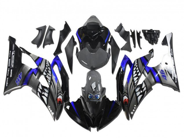 Erschwingliche Yamaha YZF R6 Motorrad Verkleidung 2008-2016 - Blau Silber Grau Hai