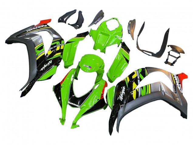 Erschwingliche Kawasaki ZX10R Motorrad Verkleidung 2016-2020 - Grun Rot Grau